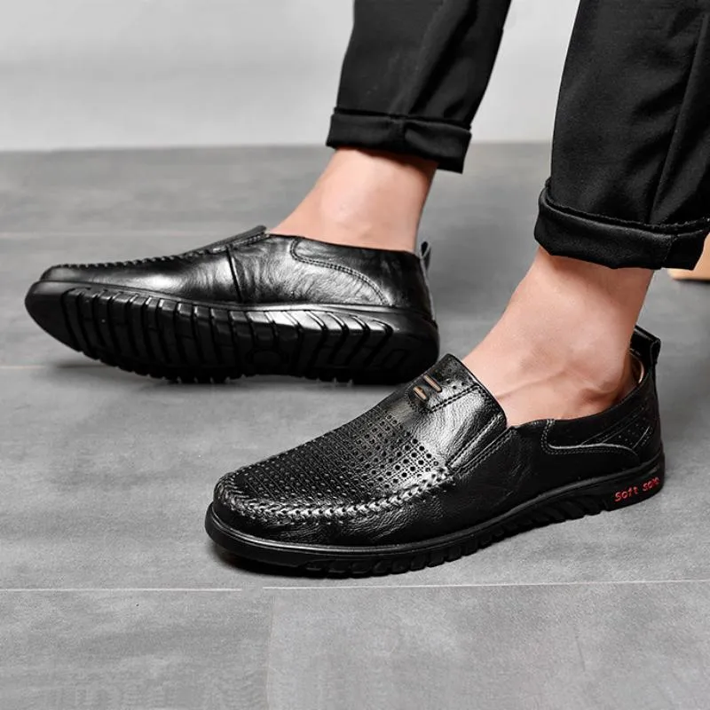 Men's Genuine Leather Slip-Ons | Plus Size