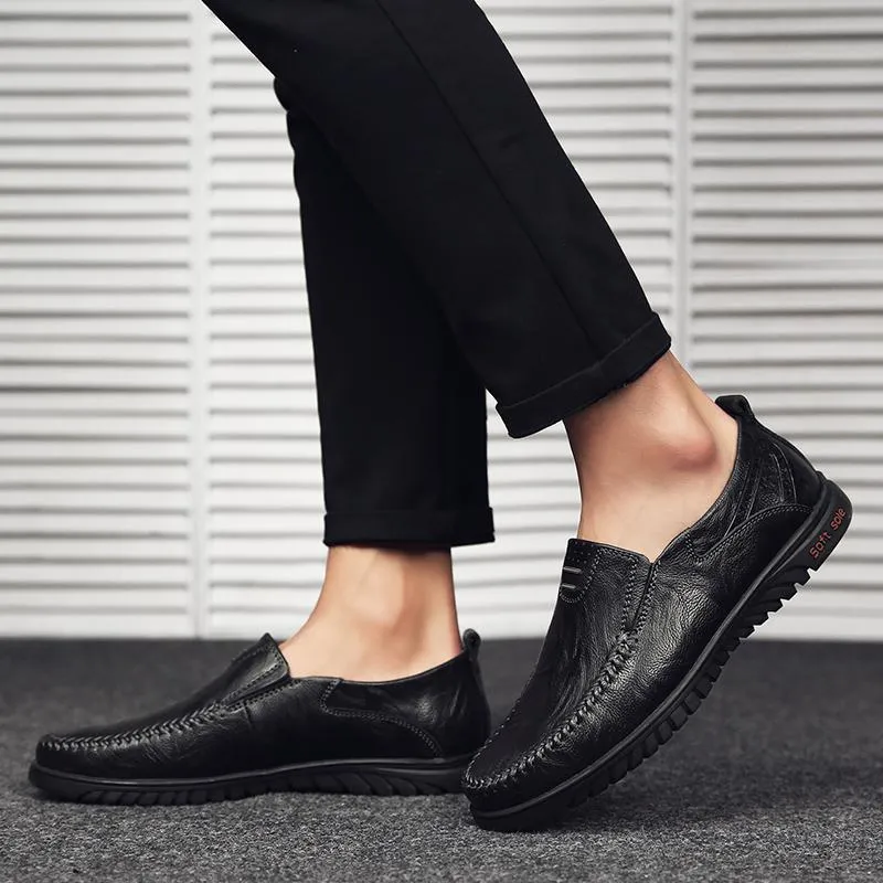 Men's Genuine Leather Slip-Ons | Plus Size