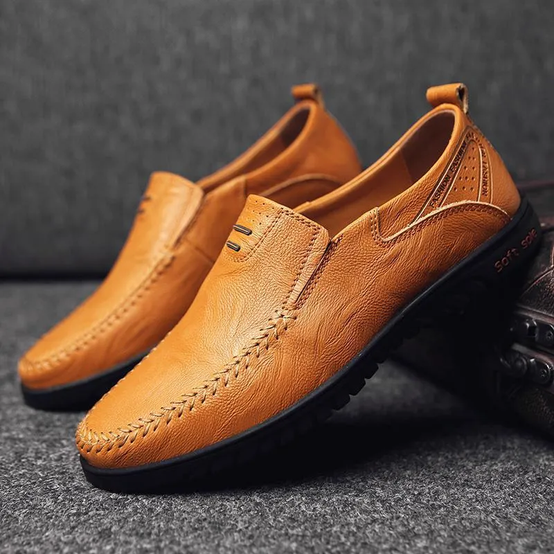 Men's Genuine Leather Slip-Ons | Plus Size