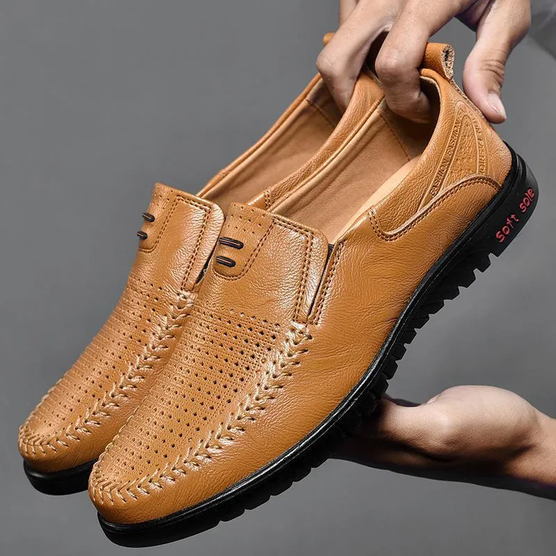 Men's Genuine Leather Slip-Ons | Plus Size
