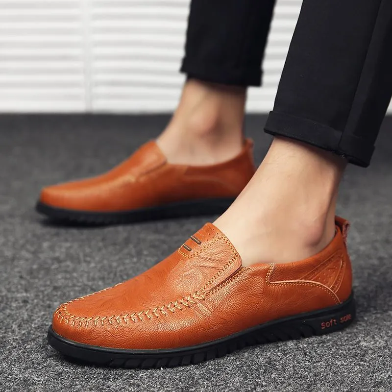 Men's Genuine Leather Slip-Ons | Plus Size