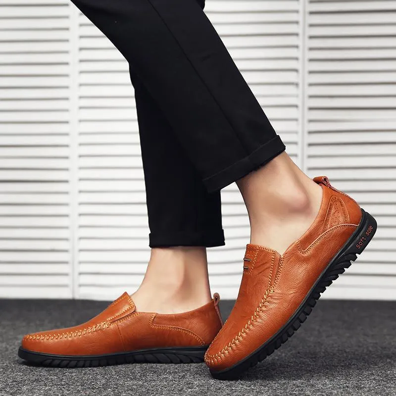 Men's Genuine Leather Slip-Ons | Plus Size