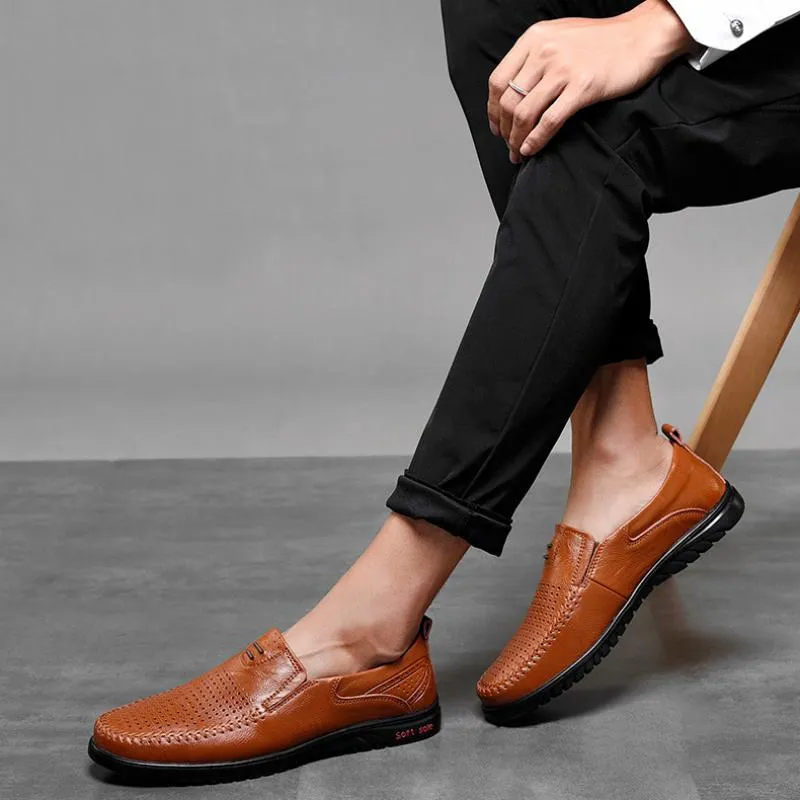 Men's Genuine Leather Slip-Ons | Plus Size