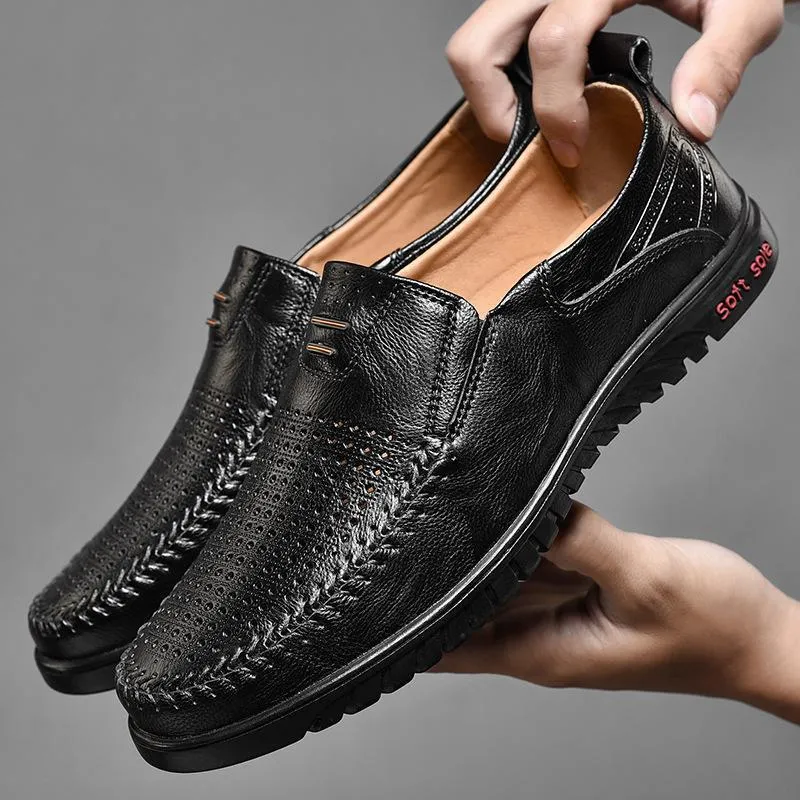 Men's Genuine Leather Slip-Ons | Plus Size