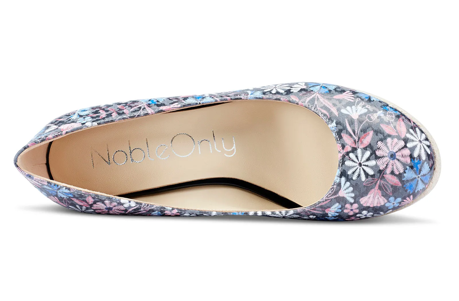 NobleOnly Womens High Heels Platform Wedge Pumps Comfortable Leather Lining Slip-on Office Satin Shoes 10CM Heel
