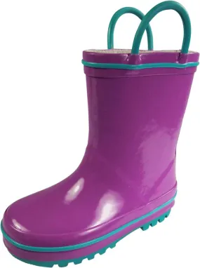 NORTY Tod Girls 6-10 Purple/Teal Rain Boot 16411