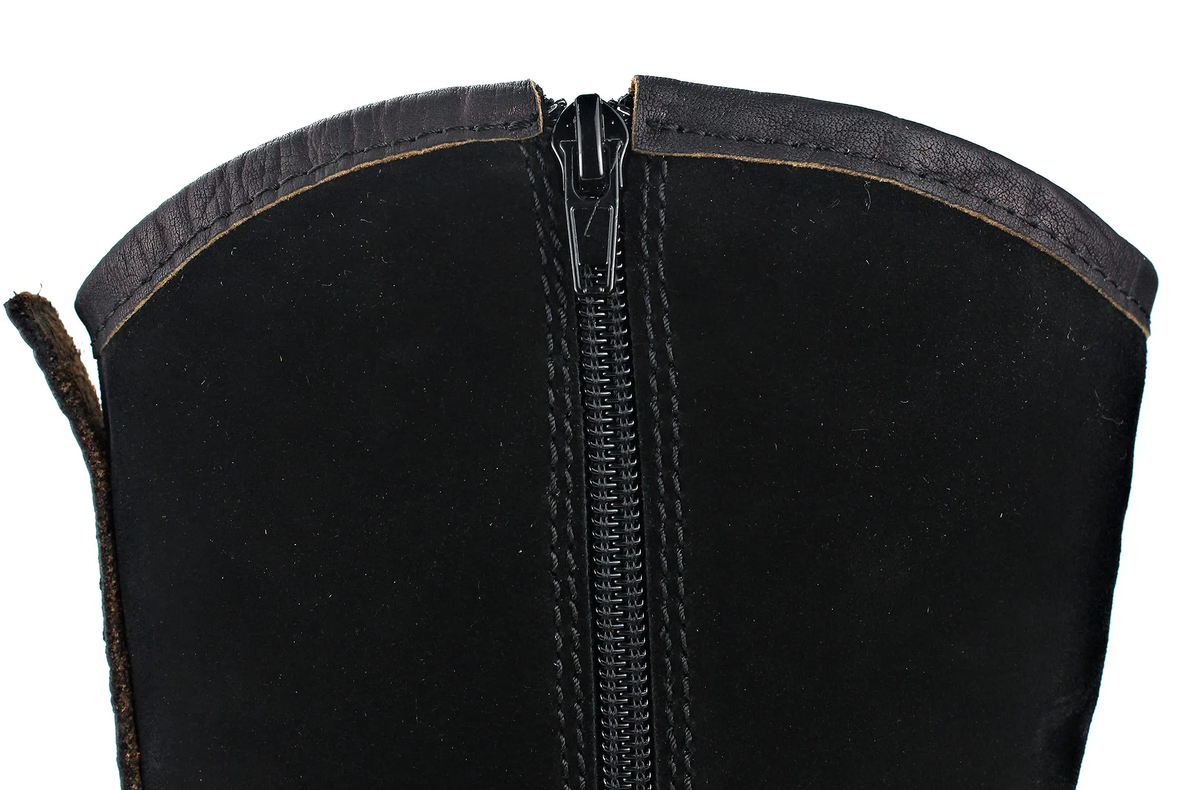OSSTONE Cowboy Boots for Men Designer Fashion Zipper-up Leather Moto Chukka western Boots Casual Shoes OS-5008-H10-A-US