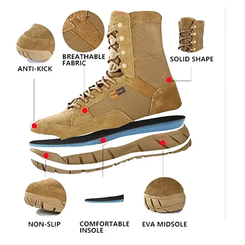 Outdoor Men's Hiking Shoes Desert High Tactical Boots Men's Soldier Combat Boots