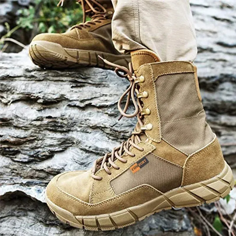Outdoor Men's Hiking Shoes Desert High Tactical Boots Men's Soldier Combat Boots