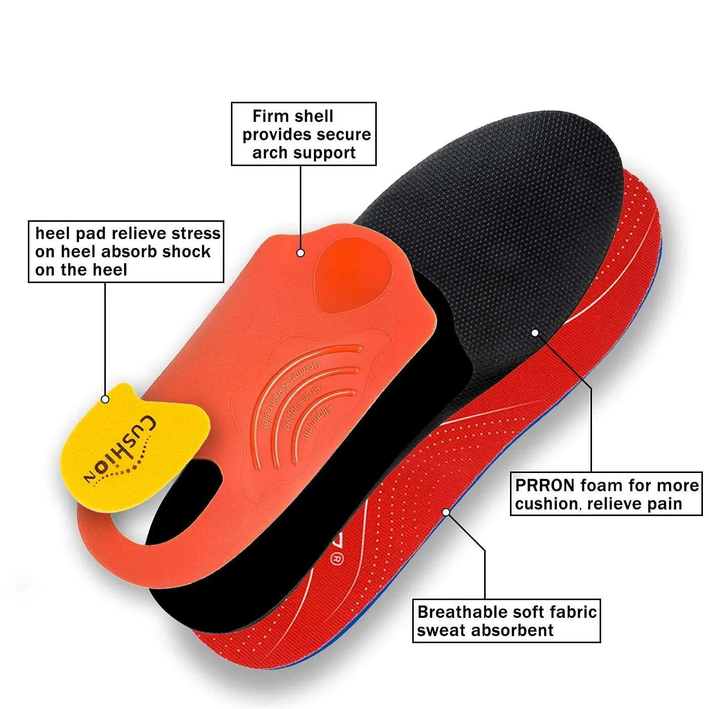 Plantar Fasciitis Orthopedic Arch Support Sport Insert Insoles