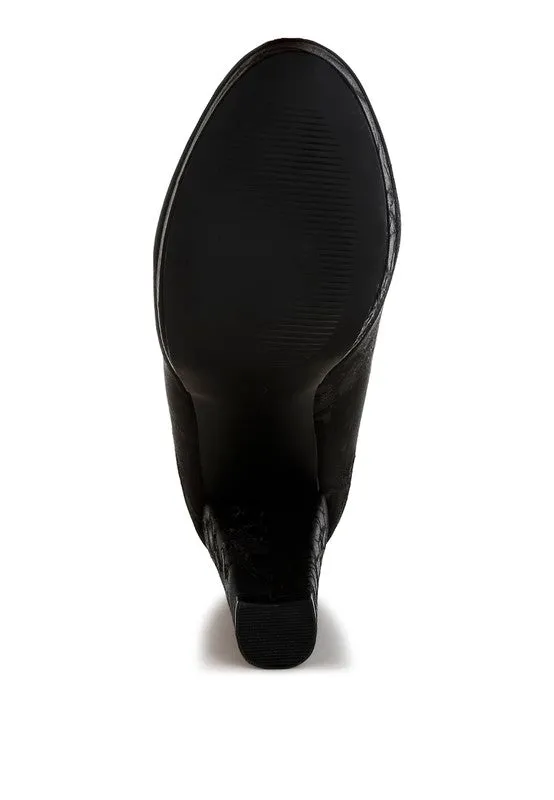 Platform Block Heel Pumps