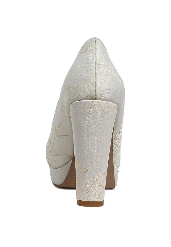 Platform Block Heel Pumps