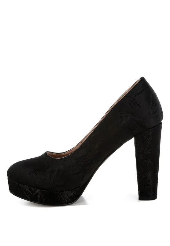 Platform Block Heel Pumps