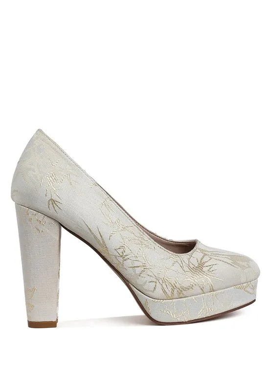 Platform Block Heel Pumps