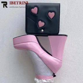 RIBETRINI Mary Jane Style Super High Platform Shoes