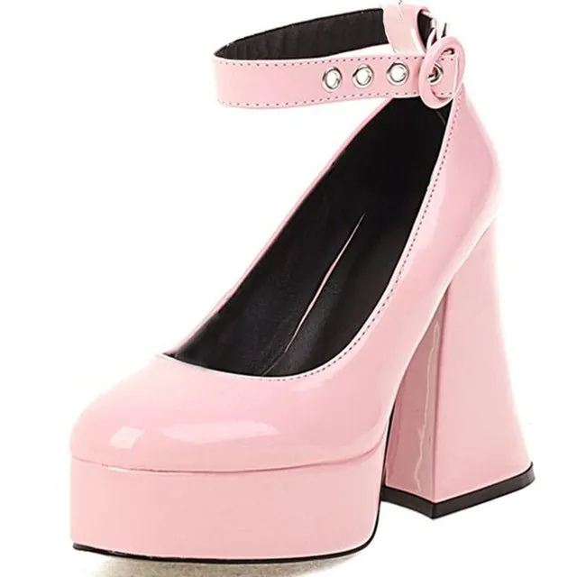 RIBETRINI Mary Jane Style Super High Platform Shoes