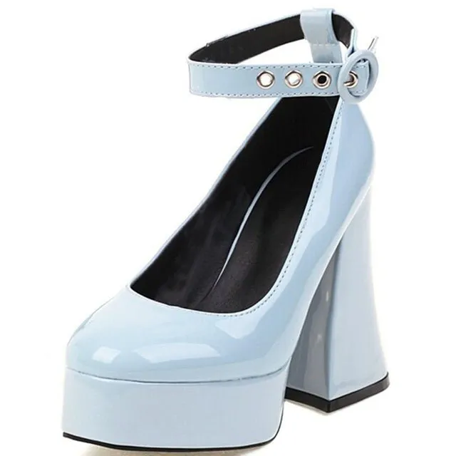RIBETRINI Mary Jane Style Super High Platform Shoes