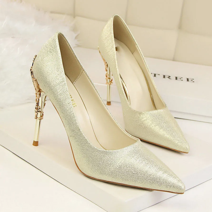 Sexy Pumps Gold Silver Thin Heel High Heel Shoes