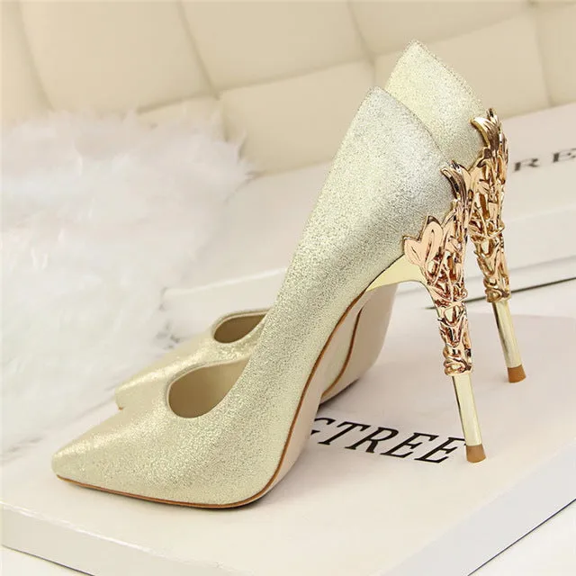 Sexy Pumps Gold Silver Thin Heel High Heel Shoes