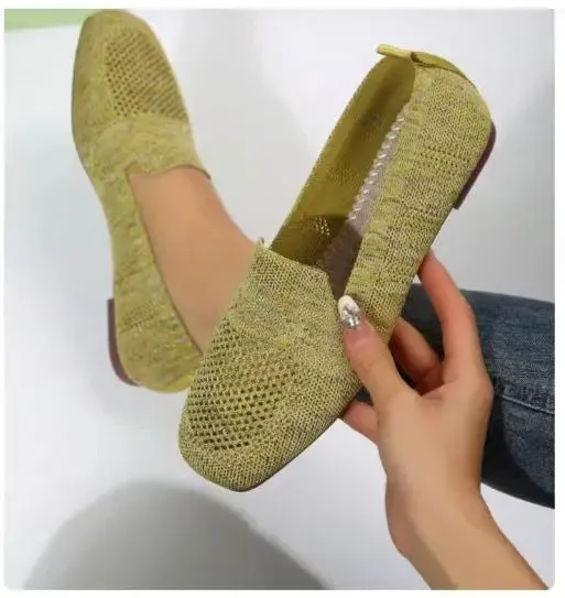 Solid Color Square Toe Mesh Loafers™