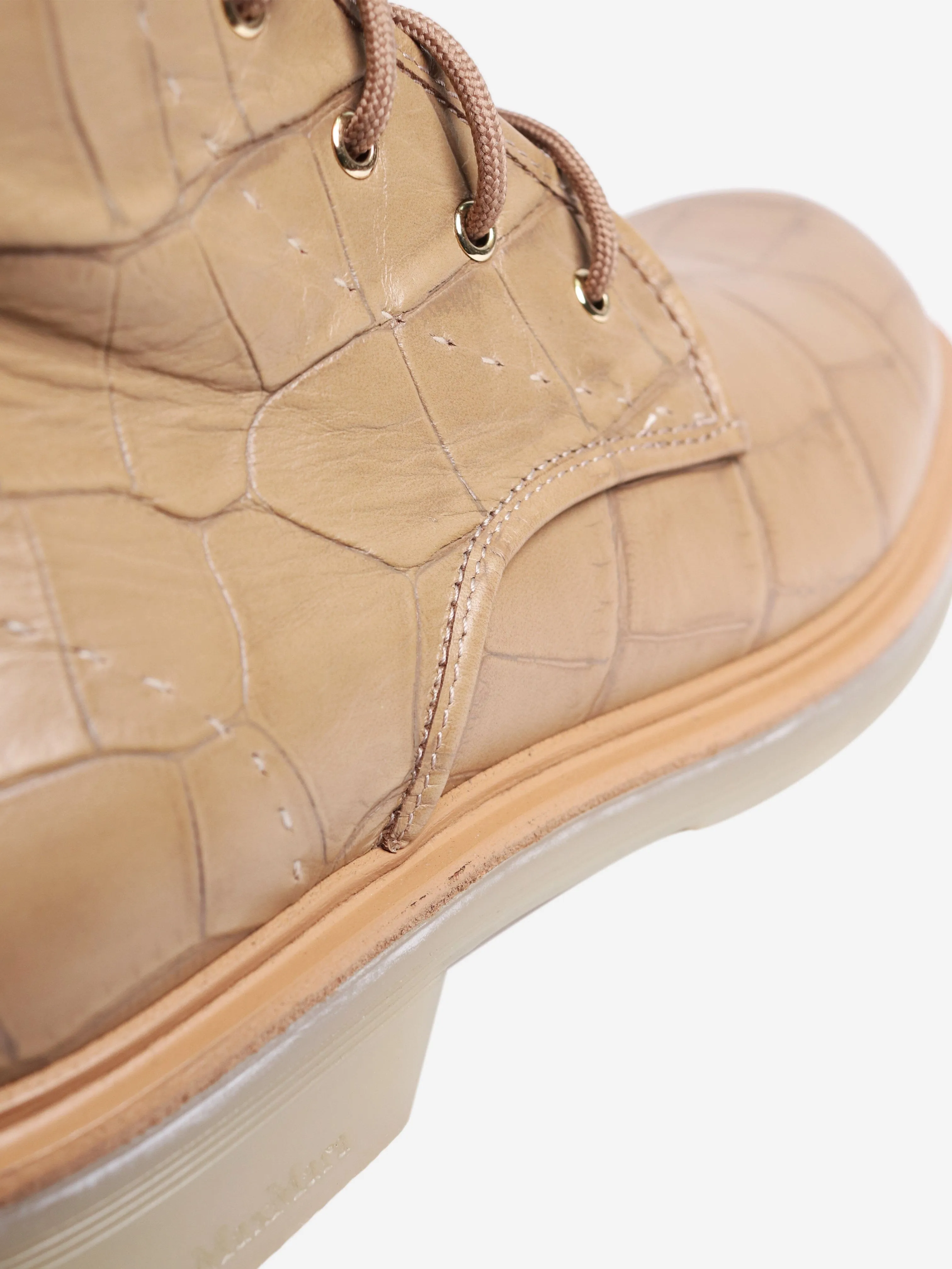 Tan Bly combat boots - size EU 40