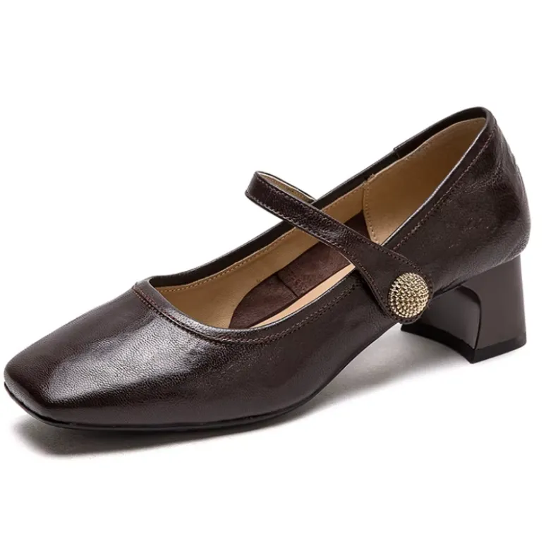 USS Shoes Rosa Women's Square Toe Leather Pumps