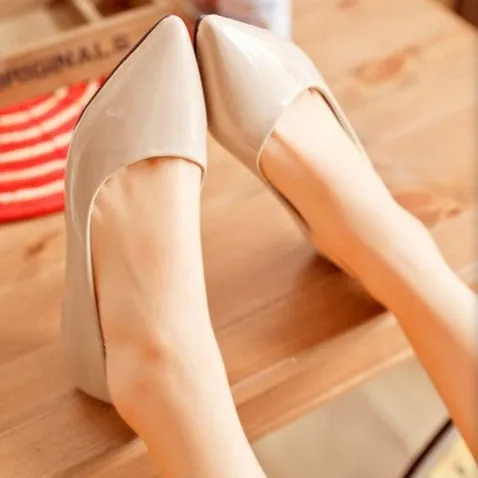 Women's spring summer candy color pointed toe slip on flats | Office work flats